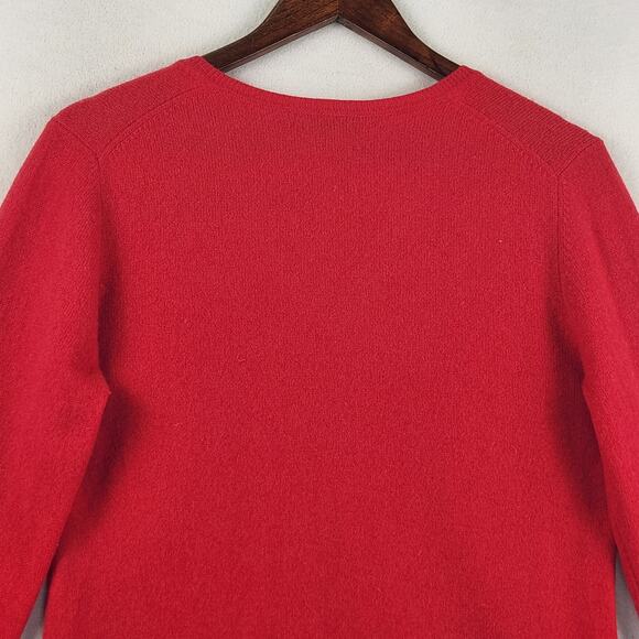 Cashmere by Charter Club Women's Red L/Slv V-Neck  Pullover Sweater - M EUC - Picture 7 of 13